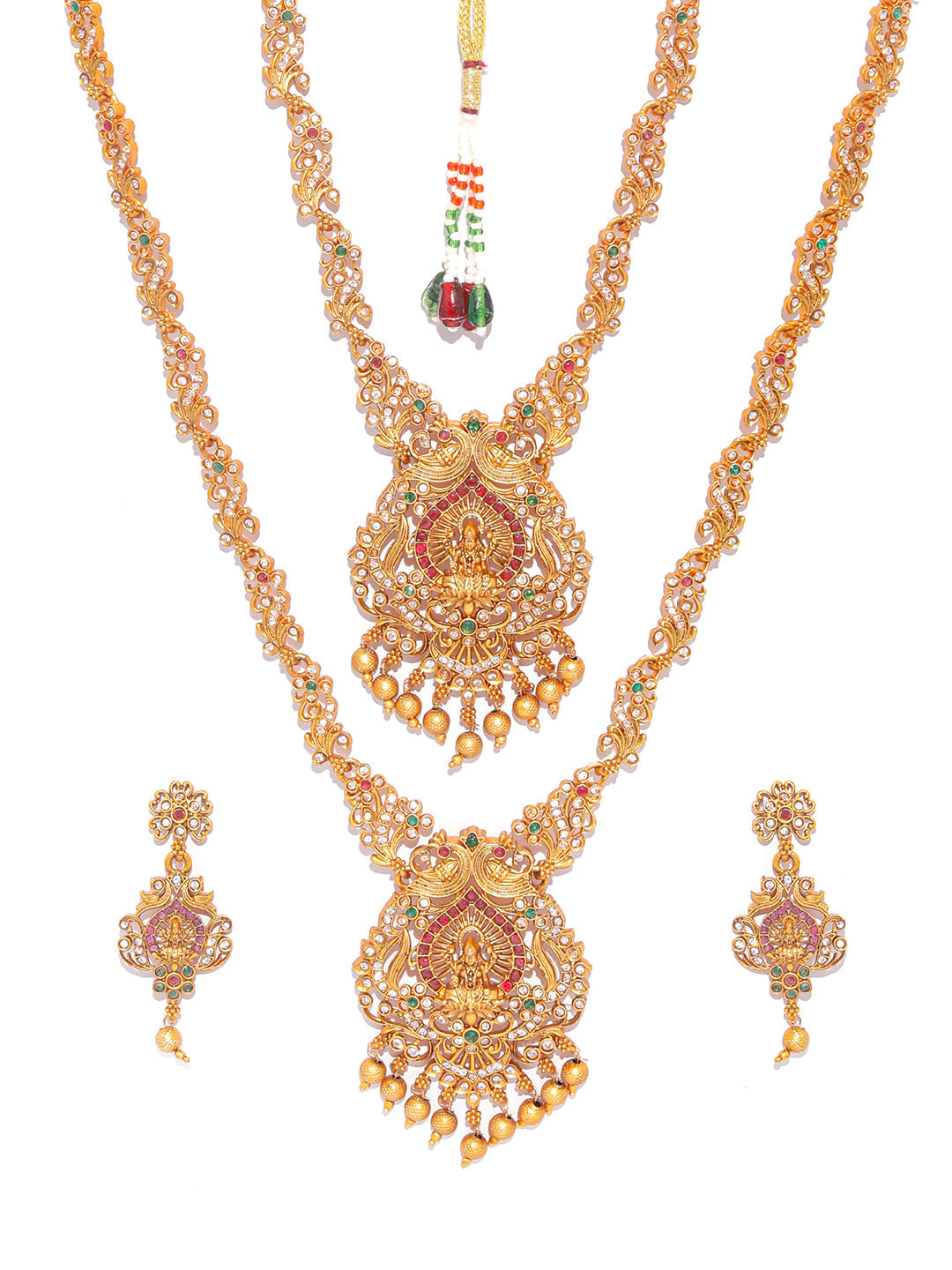 Priyaasi Women Traditional Gold Plated Real Kemp Goddess Laxmi Jewelley Set - Distacart