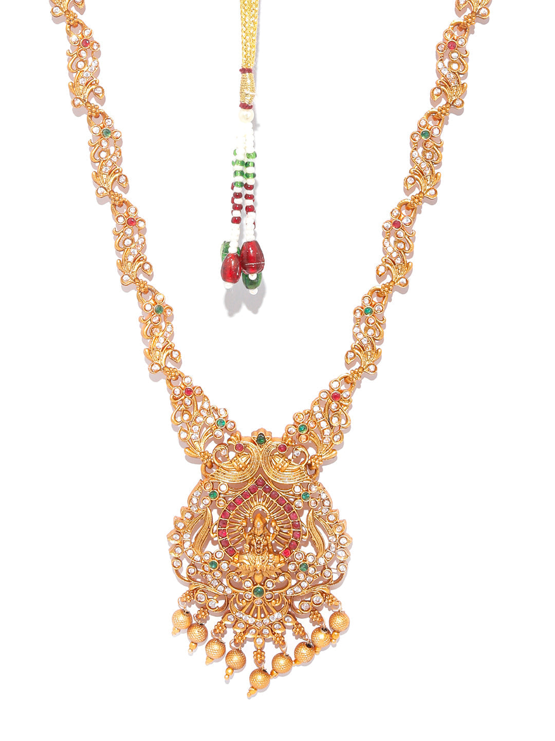 Priyaasi Women Traditional Gold Plated Real Kemp Goddess Laxmi Jewelley Set - Distacart