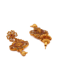 Thumbnail for Priyaasi Women Traditional Gold Plated Real Kemp Goddess Laxmi Jewelley Set - Distacart