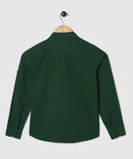 Thumbnail for Manet Boys Mandarin Collar Full Sleeves Melange Shirt - Green - Distacart