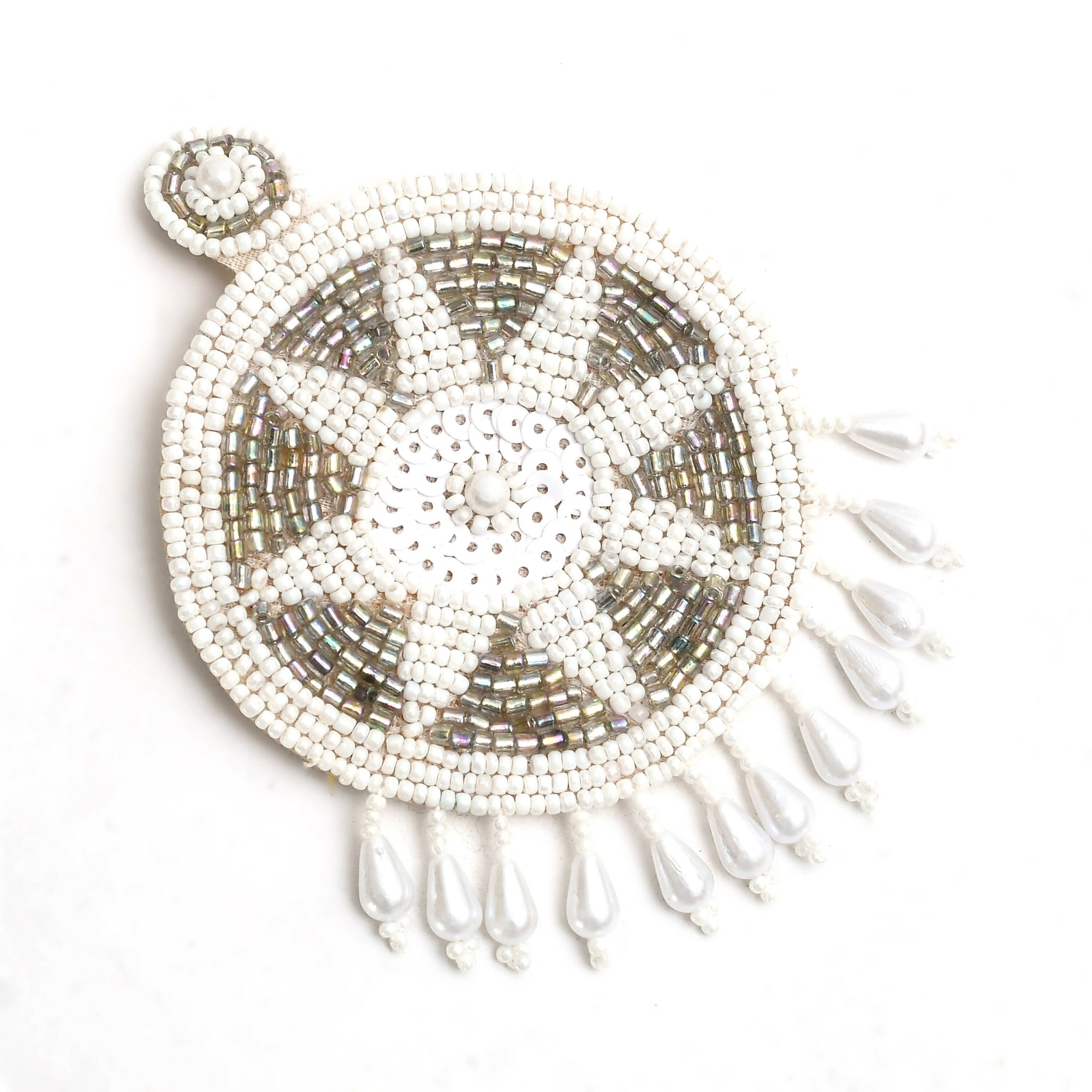 Mominos Fashion Johar Kamal Handicraft Off White/Golden Pearls Necklace with Earrings For Women - Distacart