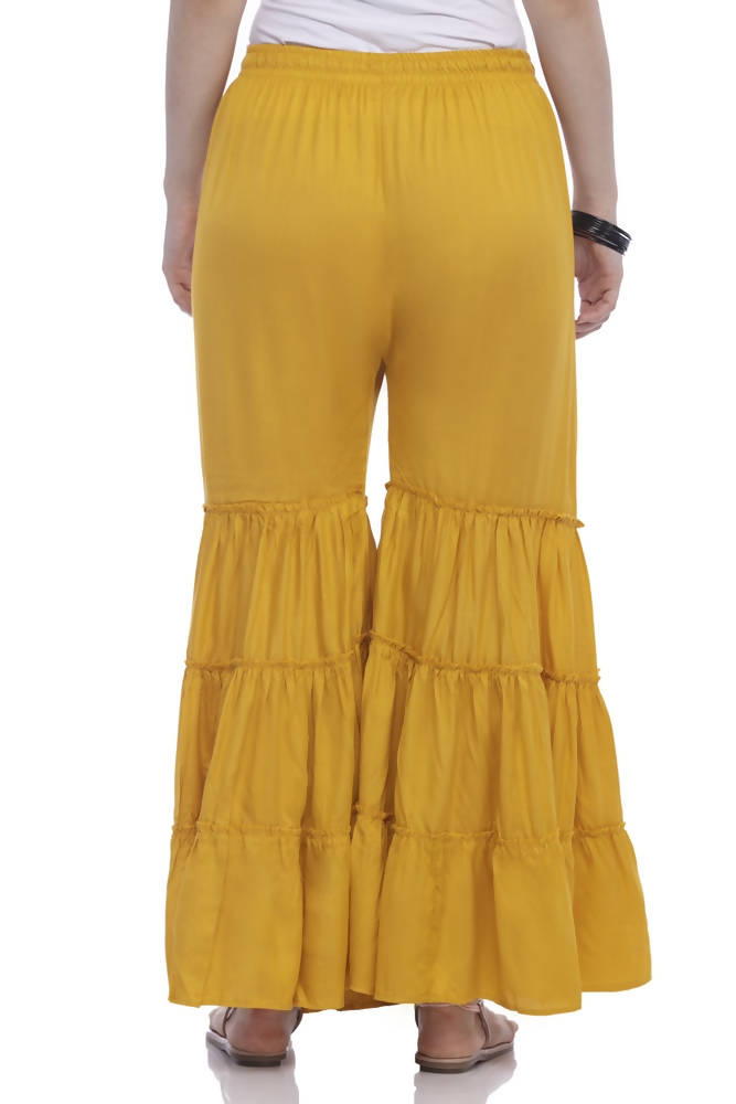 Mominos Fashion Reyon Cotton Mustard Palazzo - Distacart