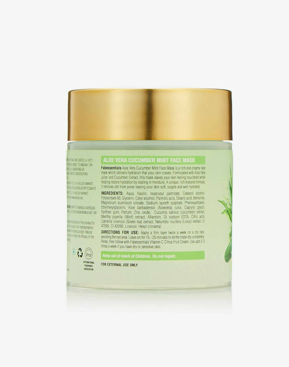 Fabessentials Aloe Vera Cucumber Mint Face Mask - Distacart