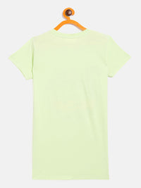 Thumbnail for Lyush Green Bus Print T-Shirt Dress For Girls - Distacart