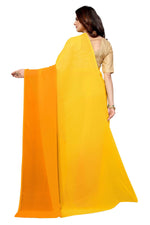 Thumbnail for Vamika Yellow Half N Half Georgette Saree - Distacart