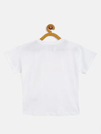 Thumbnail for Lyush White Doing-Nothing T-Shirt For Girls - Distacart