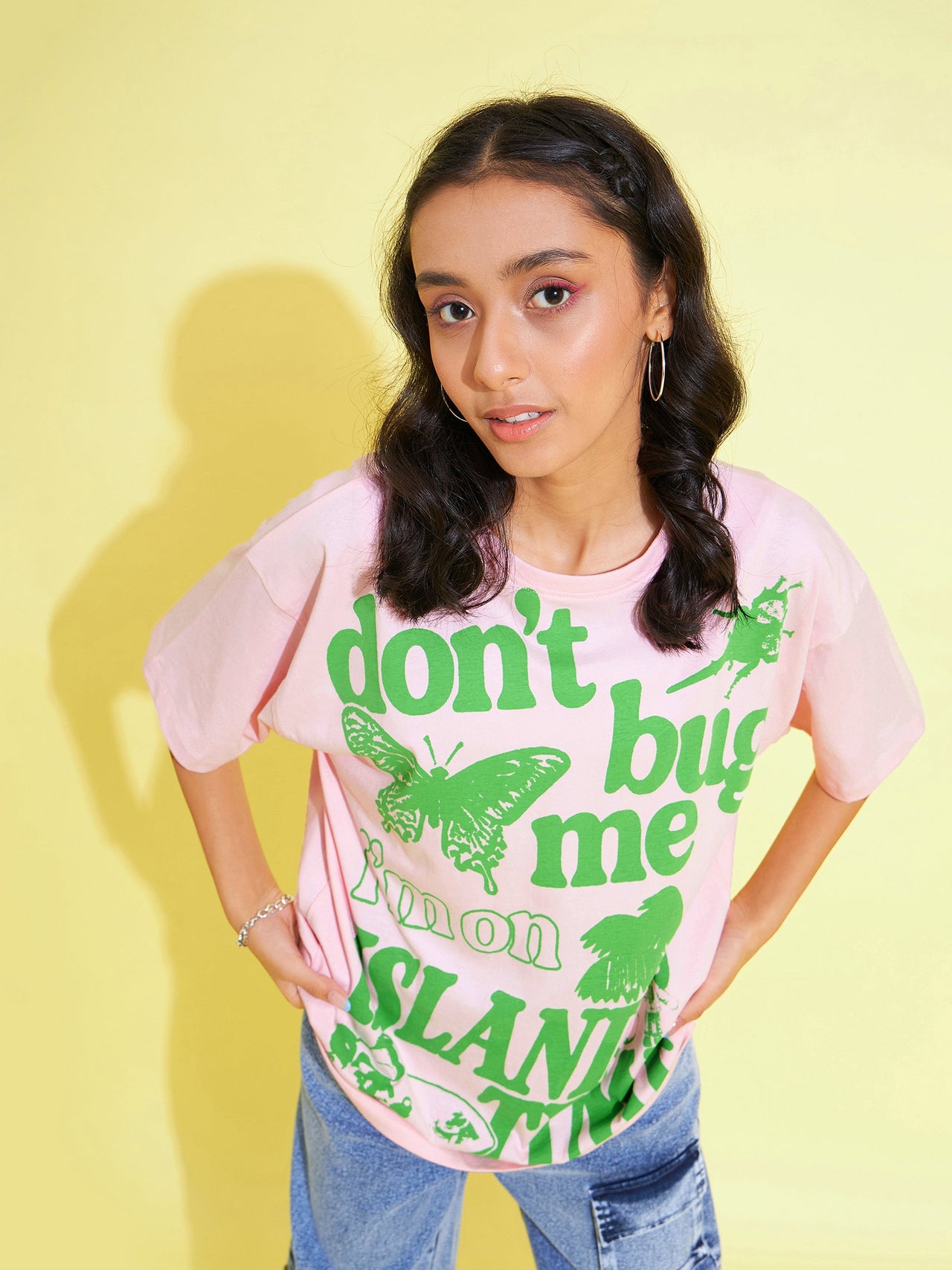 Lyush Kids Girls Pink Don't Bug Me Oversized T-Shirt - Distacart