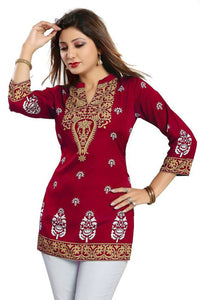 Thumbnail for Snehal Creations Endearing Ethnicity Short Red Tunic