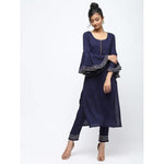 Thumbnail for Cheera Straight Kurta With Bell Sleeve Gotta Work Design