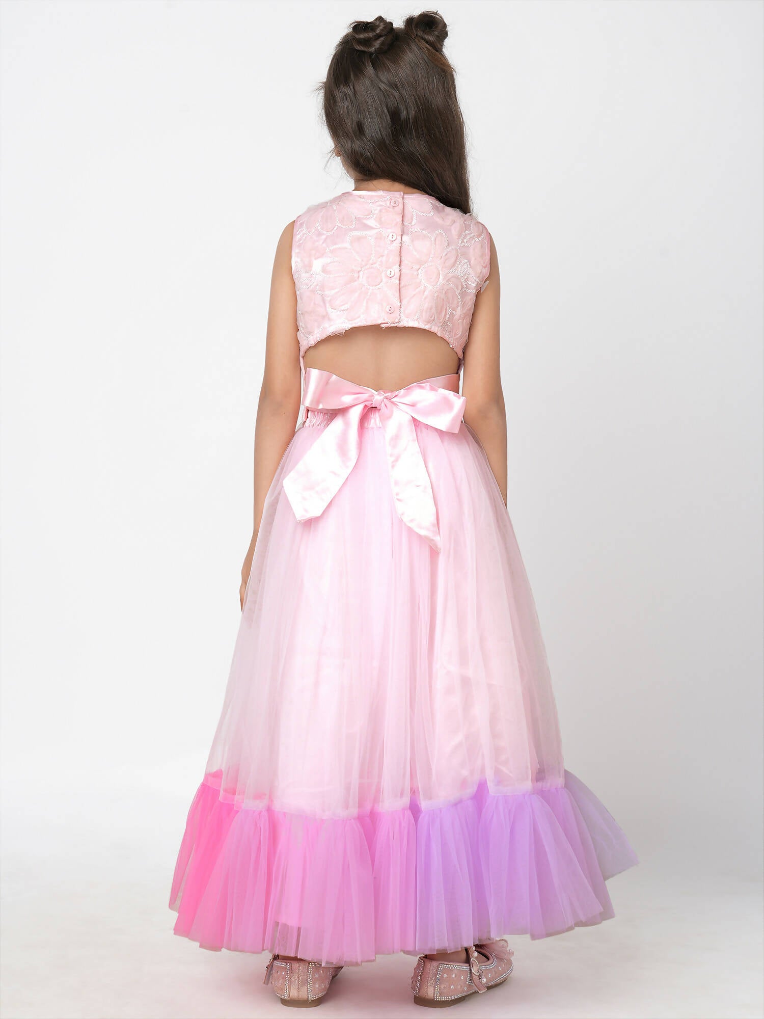 Lil Drama Girls Choli Ghaghra With Dupatta Set - Pink - Distacart