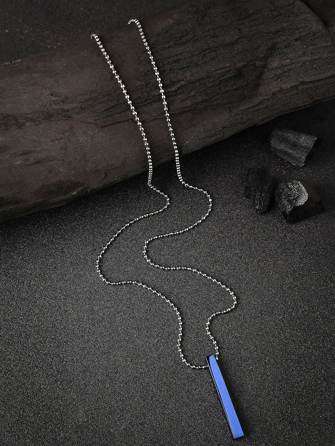 NVR Men Blue Plated Geomatric Pendent With Chain - Distacart