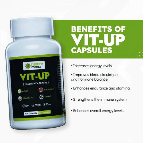 Nature Mania Vit-Up Capsules (Vit D & Vit B12 Multivitamin) - Distacart