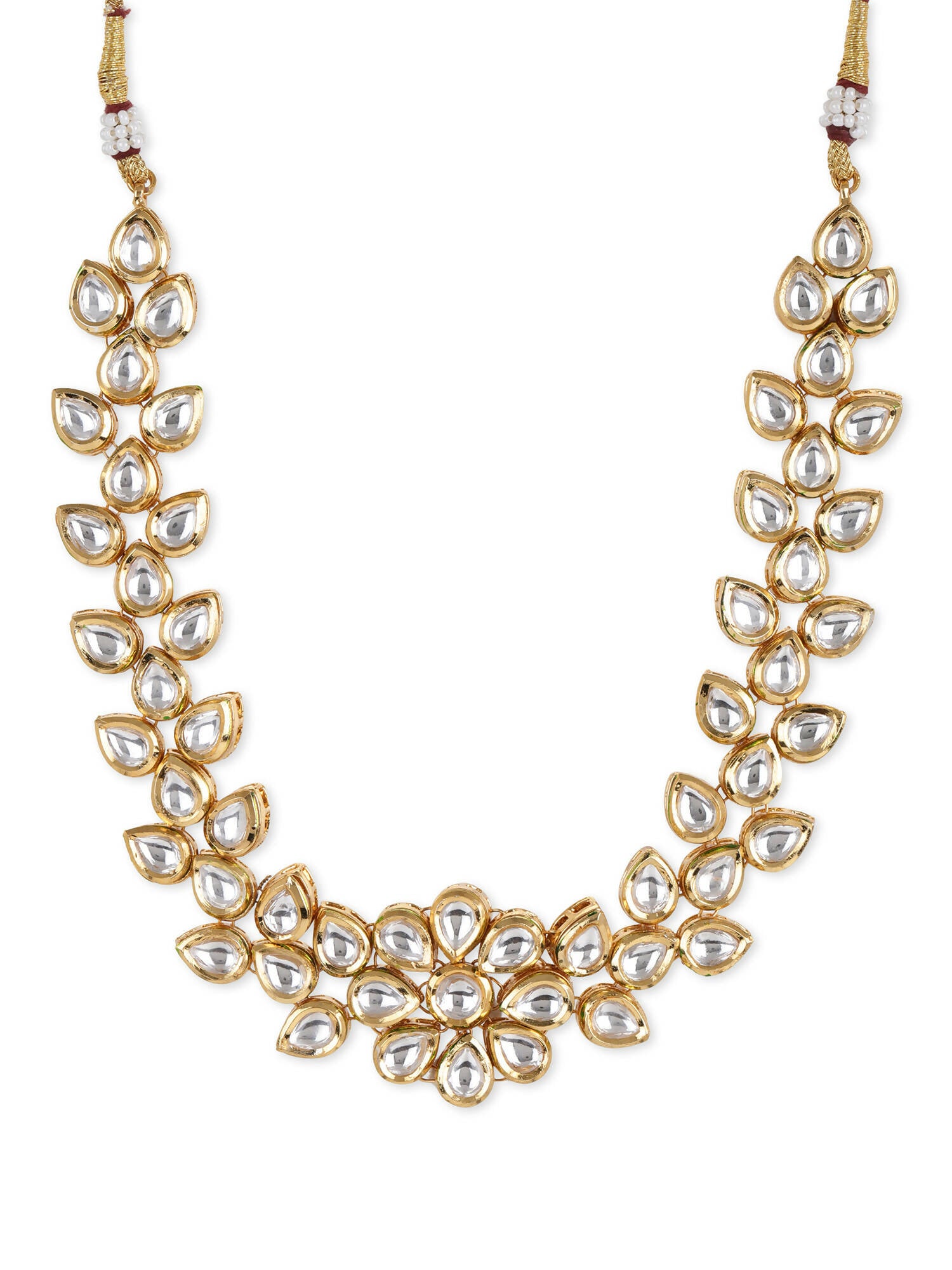 White Brass Gold-Plated Necklace - Ruby Raang - Distacart
