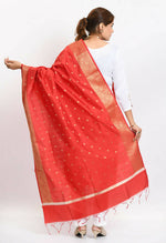 Thumbnail for Mominos Fashion Moeza Women's Banarsi Silk Woven Design Red Dupatta - Distacart