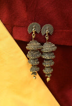 Thumbnail for Mominos Fashion Johar Kamal Peacock Design Golden Colour Earrings - Distacart