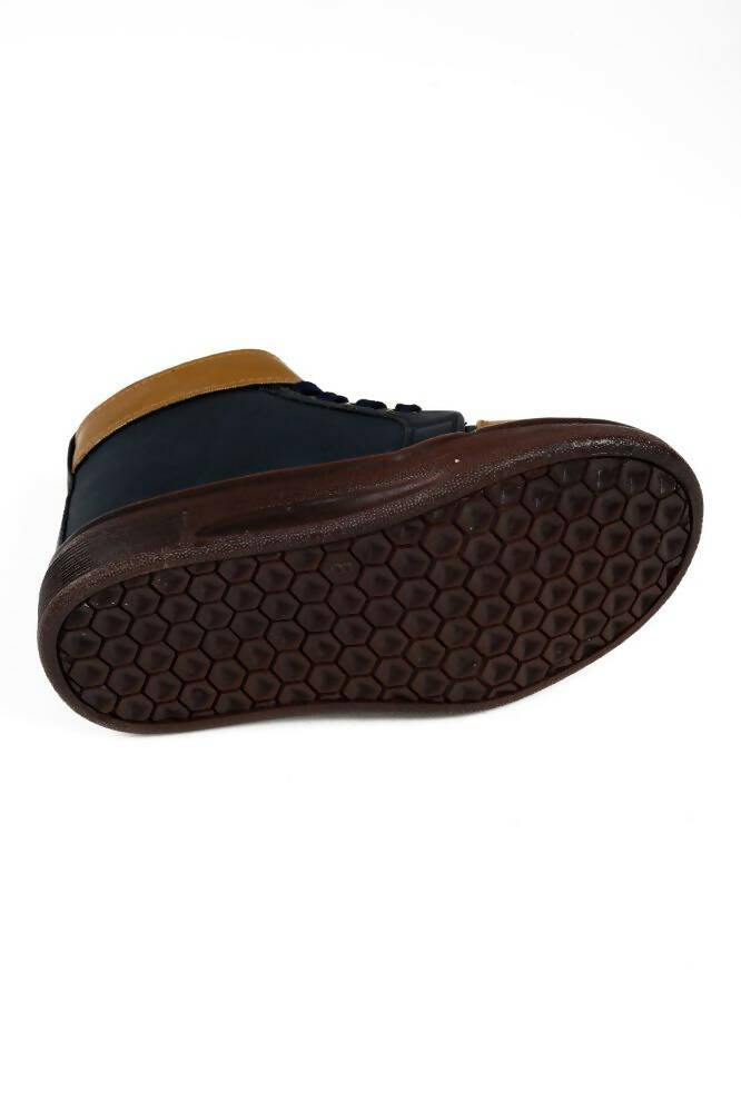 Tiny Bugs Boys Party Wear Mid Top Boots - Navy - Distacart