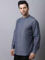 Thumbnail for Even Apparels Grey Pure Cotton Kurta With Side Placket - Distacart
