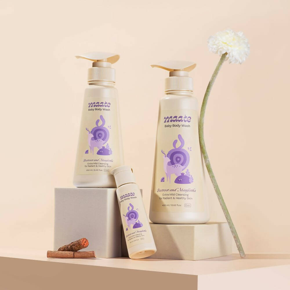 Maate Baby Daily Cleansing Combo - Baby Body Wash & Baby Shampoo - Distacart