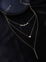 Thumbnail for NVR Women's 3 Layered Gold-Plated Minimal Layered Necklace - Distacart