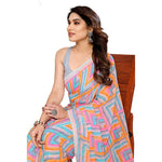 Thumbnail for Women's Partywear Designer Grey Georgette Fancy Saree - Satrangi - Distacart