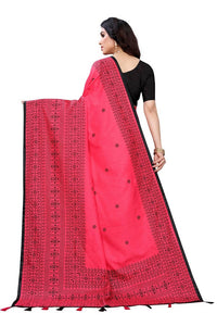 Thumbnail for Vamika Pink Sana Silk Printed Saree (Nihal Pink)