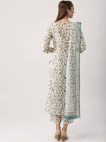 Thumbnail for Vamika Cream Printed Cotton Party/Casual Wear Kurta Set/Suit
