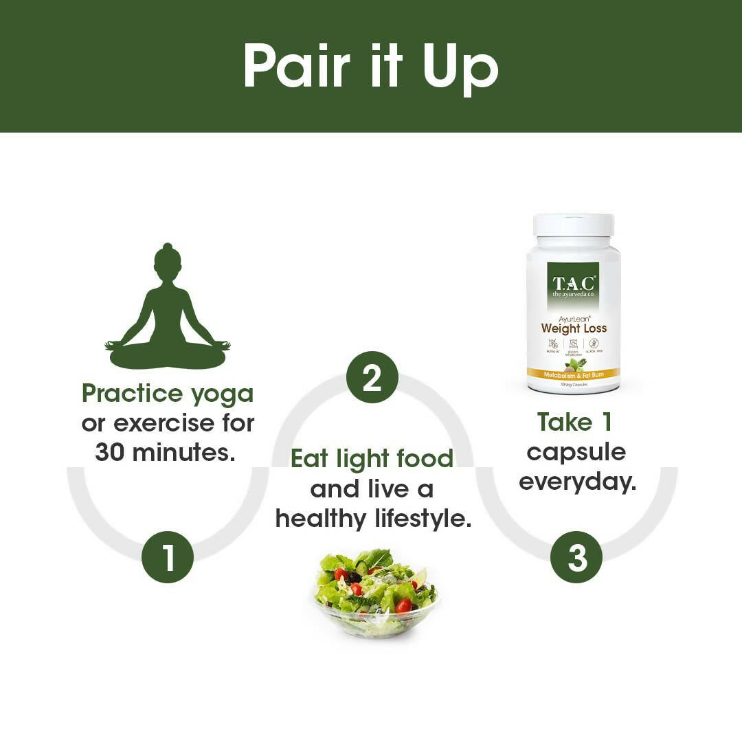 TAC - The Ayurveda Co. AyurLean Weight Loss Veg Capsules - Distacart
