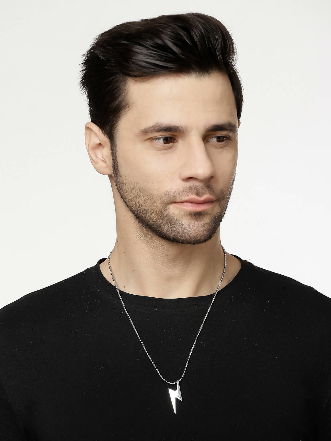 NVR Men Silver Plated Flash Pendent With Chain - Distacart