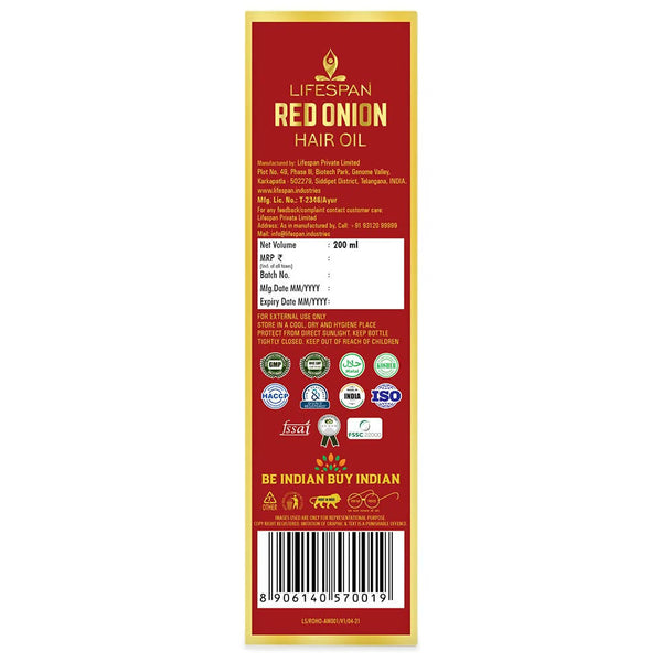 LifeSpan Red Onion Hair Oil - Distacart