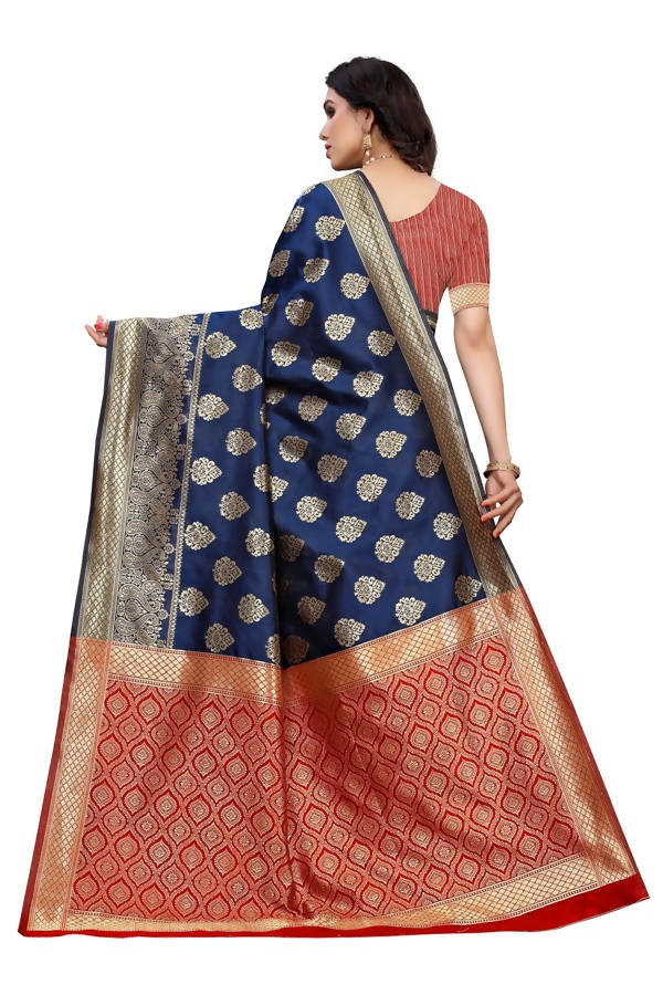 Vamika Banarasi Jacquard Weaving Blue Saree (Dangal Blue)