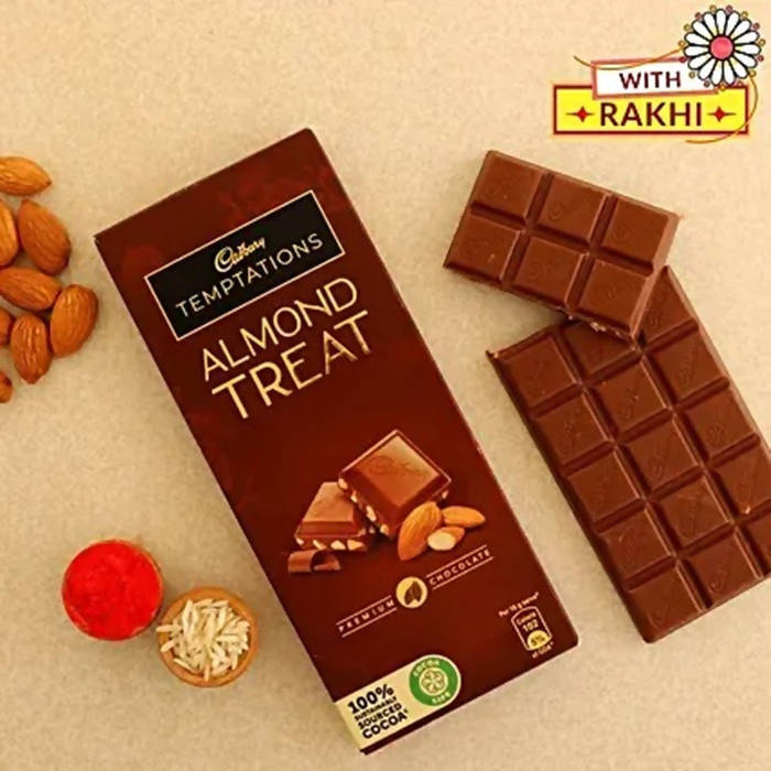 Beautiful Peacock Ethnic Rakhi & Cadbury Temptations - Distacart