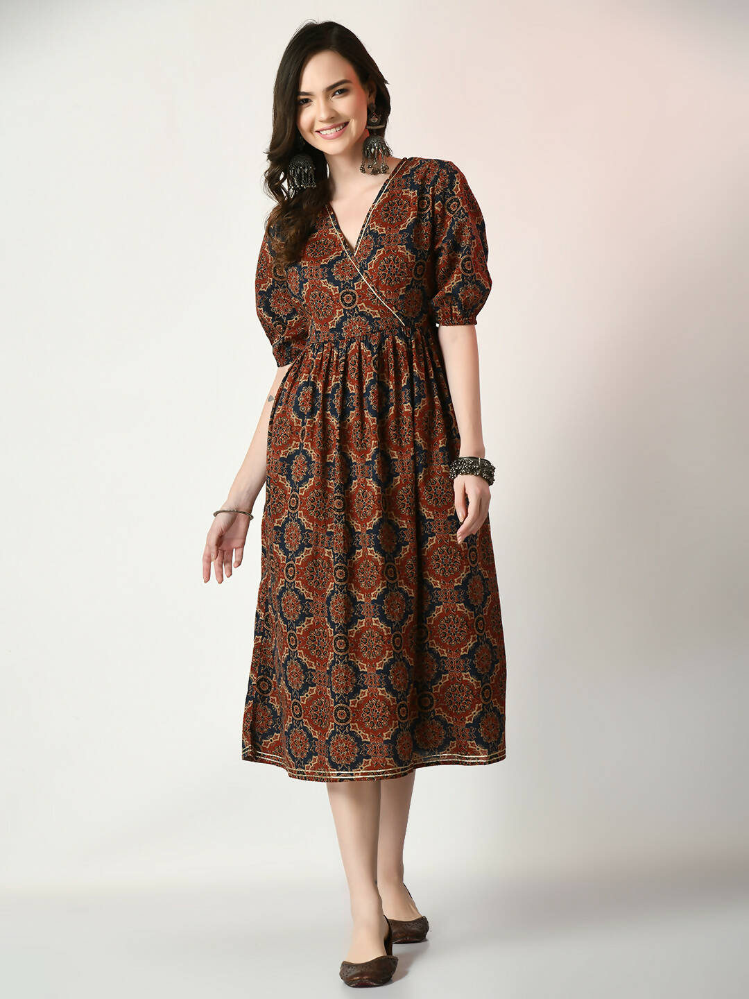 Myshka Women's Multi Empire Printed Dress - Distacart