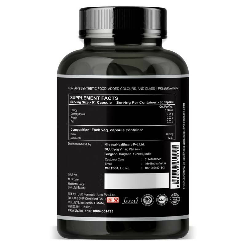 Nutrafirst Biotin Capsules - Distacart