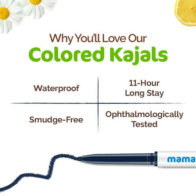 Mamaearth Long Stay Colored Kajal for 11-Hour- Deep Ocean Blue - Distacart