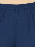 Thumbnail for Aniyah Rayon Blue Color Gold Print Flared Slip-On Palazzo (AN-209K)