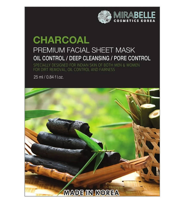 Mirabelle Korea Charcoal Premium Facial Sheet Mask - Distacart