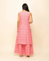 Thumbnail for FIORRA Women's Peach Cotton Straight Kurta Palazzo Set With Dupatta - Distacart