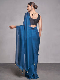 Thumbnail for NOZ2TOZ Women Party Wear Plain Saree with Designer Un Stitched Blouse - Teal - Distacart