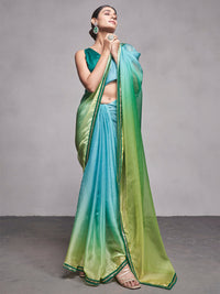 Thumbnail for NOZ2TOZ Women Party Wear Printed Saree with Designer Un Stitched Blouse - Sky Blue - Distacart