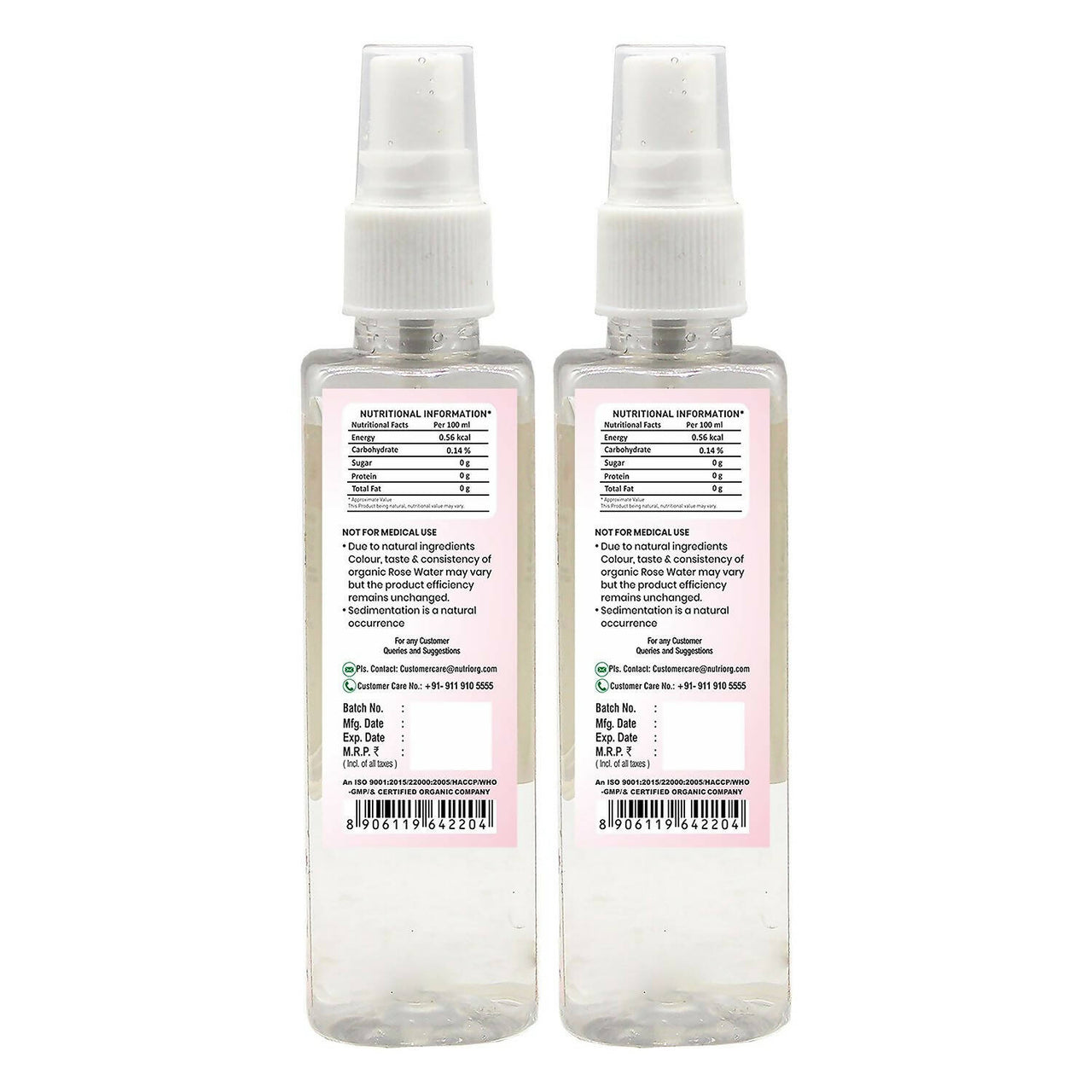 Nutriorg Certified Organic Rose Water - Distacart