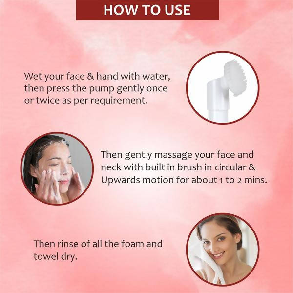 Glamveda Kesar Chandan Ubtan Foaming Face Wash With Soft Silicone Brush