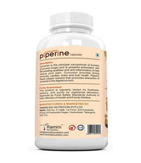 Thumbnail for Ramini Bio Nutrition Curcumin Piperine 500mg Veg Capsules - Distacart