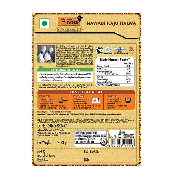Kitchens of India Nawabi Kaju Halwa - Distacart