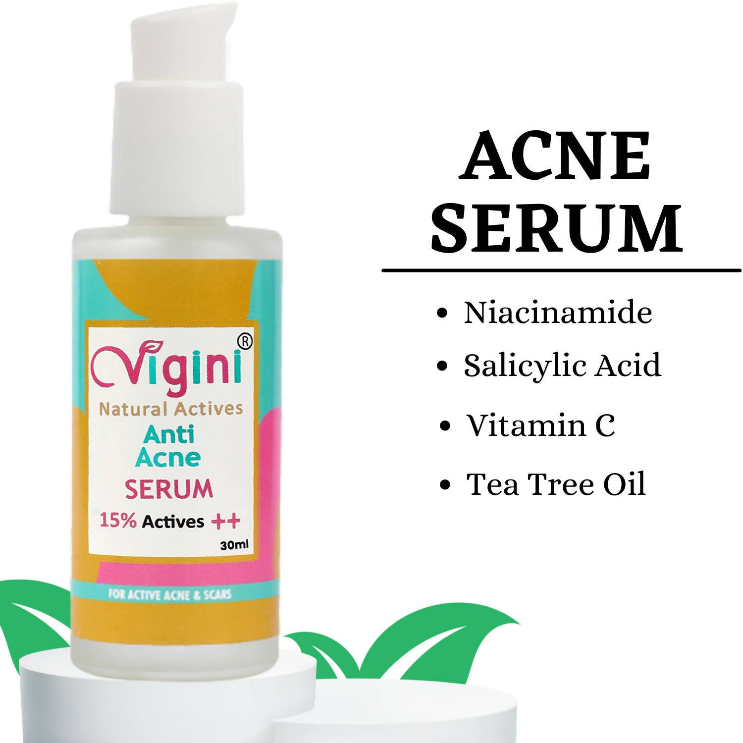 Vigini 15% Anti Acne Day Night Face Serum for Men Women Oily Skin - Distacart