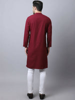 Thumbnail for Even Apparels Maroon Pure Cotton Sherwani Kurta With Asymetrical Cut - Distacart