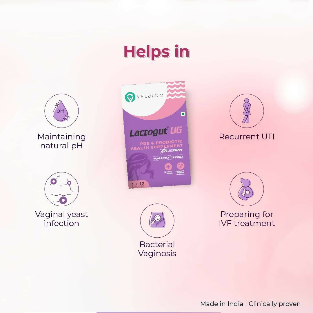 Velbiom Lactogut UG Probiotics Capsules For Women's - Distacart