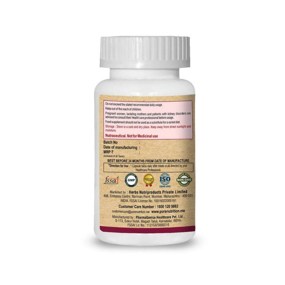 Pure Nutrition Cranberry Plus Veg Capsules - Distacart