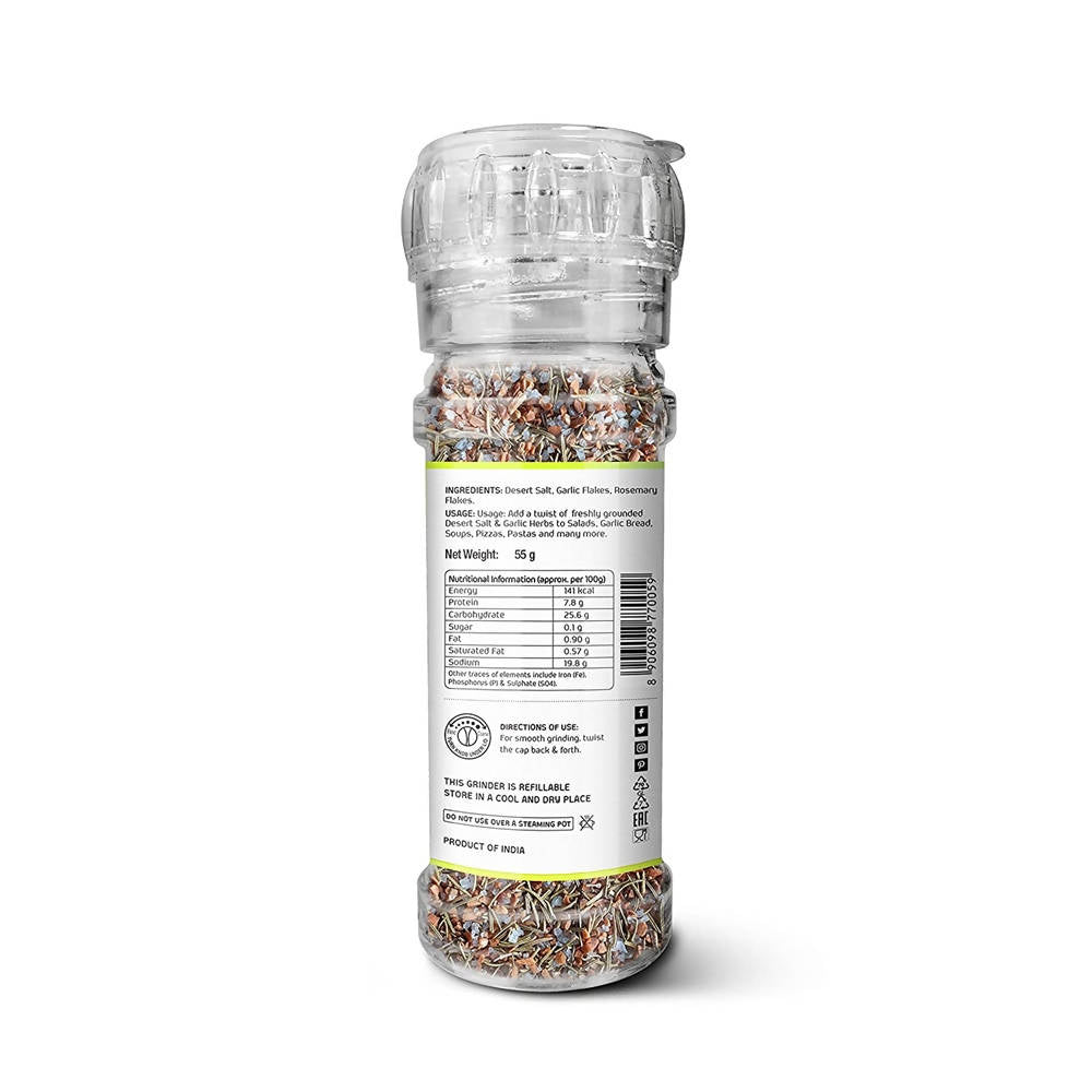 Lunn Desert Salt & Garlic Herbs with Grinder - Distacart