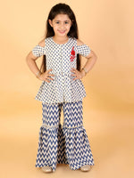 Thumbnail for Lil Drama Girls Top With Sharara Set - Blue - Distacart