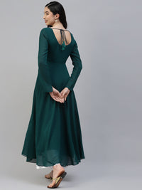 Thumbnail for NOZ2TOZ Women Green Georgette Hand Work Anarkali Kurta - Distacart